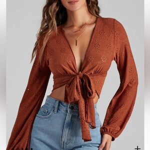 Sweetest Frame Eyelet Tie Front-Top from Windsor.